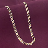 Gents Silver two-tone cuban diamond chain Zaviraa 2