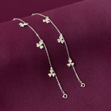 925 Sterling Silver Flower Charm Anklet for Women