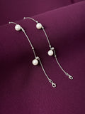 925 Sterling Silver Pearl Drop Anklet for Women
