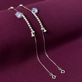 925 Sterling Silver Heart Crystal Charm Anklet for Women