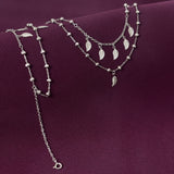 925 Sterling Silver Leaf Charm Layered Anklet for Women