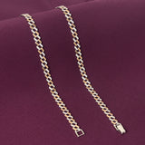 Men’s Two-Tone Cuban Chain in 925 Sterling Silver | Gold & Silver Finish Statement Chain