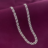 Men’s 925 Sterling Silver Cuban Chain | Classic Diamond-Cut Silver Chain