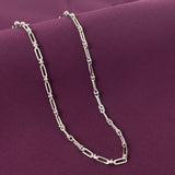 Men’s 925 Sterling Silver Elongated Link Chain | Modern Rectangular Silver Chain for Men