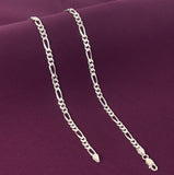 Men’s 925 Sterling Silver Figaro Chain | Classic Solid Silver Chain for Men