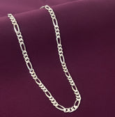 Men’s 925 Sterling Silver Figaro Chain | Classic 3+1 Link Silver Chain