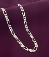 Men’s 925 Sterling Silver Figaro Chain | Classic 3+1 Link Silver Chain