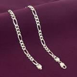 Men’s 925 Sterling Silver Figaro Chain | Classic 3+1 Link Silver Chain