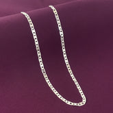 Men’s 925 Sterling Silver Long Link Chain | Modern Rectangular Silver Chain