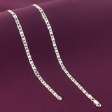 Men’s 925 Sterling Silver Long Link Chain | Modern Rectangular Silver Chain