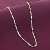 Men’s 925 Sterling Silver Box Link Chain | Minimal Square Silver Chain