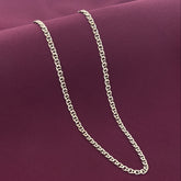 Men’s 925 Sterling Silver Curb Link Chain | Classic Flat Silver Chain