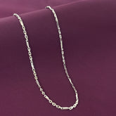 Men’s 925 Sterling Silver Designer Link Chain | Textured Pattern Silver Chain