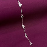 925 Sterling Silver Heart & CZ Link Bracelet for Women