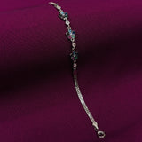 925 Sterling Silver Multicolor Floral CZ Bracelet for Women