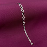 925 Sterling Silver Oval CZ Link Bracelet for Women | Elegant Ladies Bracelet