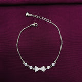 925 Sterling Silver Bow Bracelet for Women | Elegant CZ Studded Ladies Bracelet