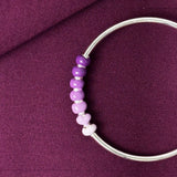 925 Sterling Silver Kids Kada Bangles with Purple Beads – Pair