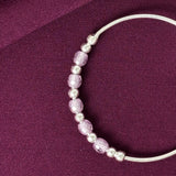 925 Sterling Silver Kids Kada Bangles with Lavender Beads – Pair