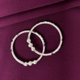 Kids 925 Silver Kada Bangles – Enamel Finish (Pair)