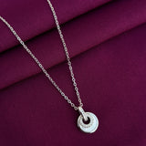925 Sterling Silver Double Circle Pendant Necklace with Chain for Women