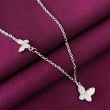 925 Sterling Silver Butterfly Pendant Necklace with Chain for Women