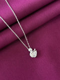 925 Sterling Silver Swan Solitaire Pendant Necklace with Chain for Women
