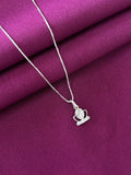 925 Sterling Silver Crown Solitaire Pendant Necklace with Chain for Women