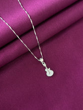925 Sterling Silver Guitar Pendant Necklace with Chain for Women