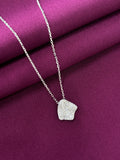 925 Sterling Silver Minimal Square Pendant Necklace with Chain for Women