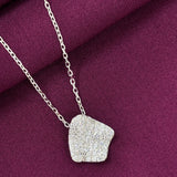 925 Sterling Silver Minimal Square Pendant Necklace with Chain for Women