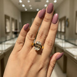 Zaviraa 6.50 CT Old Mine Emerald Cut Moissanite Engagement Ring for Women β 925 Sterling Silver Thick Band Solitaire Ring | Krupp Cut Celebrity Style Ring