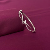 Sterling Silver Infinity Twist CZ Designer Bracelet Kada for Women