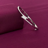 Sterling Silver Sparkle Star CZ Designer Bracelet Kada for Women