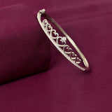 Sterling Silver Open Heart Designer Bracelet Kada for Women
