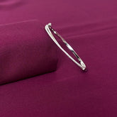 Sterling Silver Minimal Curve CZ Designer Bracelet Kada for Women