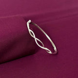 Sterling Silver Twisted CZ Designer Kada Bracelet for Women