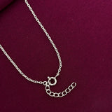 925 Sterling Silver Leaf Design Diamond Mangalsutra with Black Bead Chain