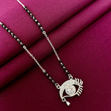 925 Sterling Silver Evil Eye Diamond Mangalsutra with Black Bead Chain