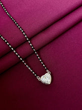 925 Sterling Silver Heart Solitaire Mangalsutra Necklace for Women