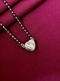 925 Sterling Silver Heart Solitaire Mangalsutra Necklace for Women