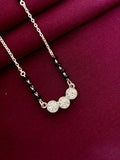 925 Sterling Silver Triple Solitaire Minimal Mangalsutra Necklace for Women