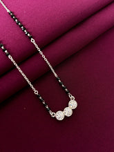 925 Sterling Silver Triple Solitaire Minimal Mangalsutra Necklace for Women