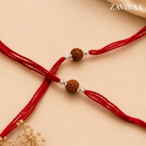 Rudraksh silver rakhi