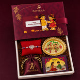 SUPER BRO Rakhi Hamper | Pure 925 Sterling Silver SUPER BRO Rakhi Hamper | Premium Diamond-Cut Designer Silver CZ Rakhi | Zaviraa