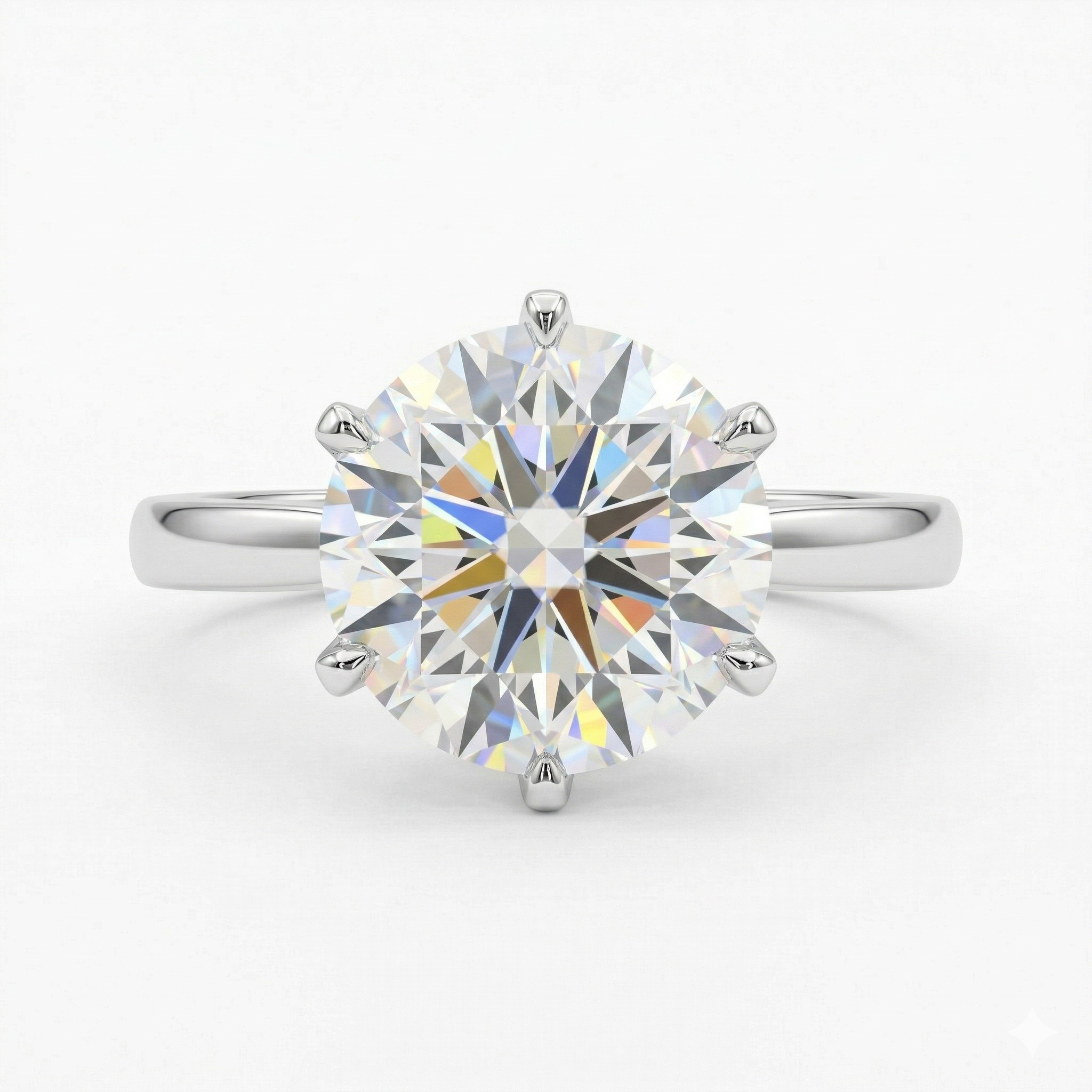 Diamond ring on a white background