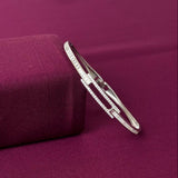 Elegant American Diamond Women Kada Bracelet in 925 Silver | Premium Openable Kada for Women