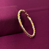 Gold Tone Twisted Rope Women Kada in 925 Silver | Elegant Gold Finish Bracelet for Women