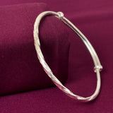 Hammered Texture Women Kada in 925 Silver | Minimal Elegant Openable Bracelet