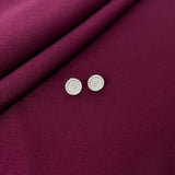 Round Pavé Diamond Style Stud Earrings in 925 Sterling Silver
